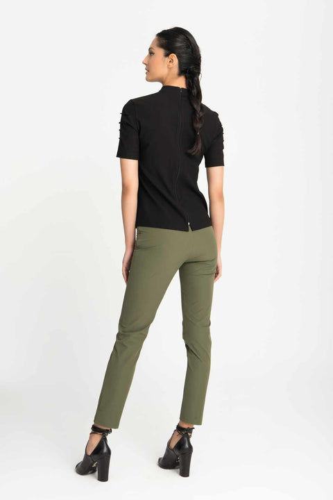 Özel Tasarım Kısa Kol Detaylı Bluz Robs01